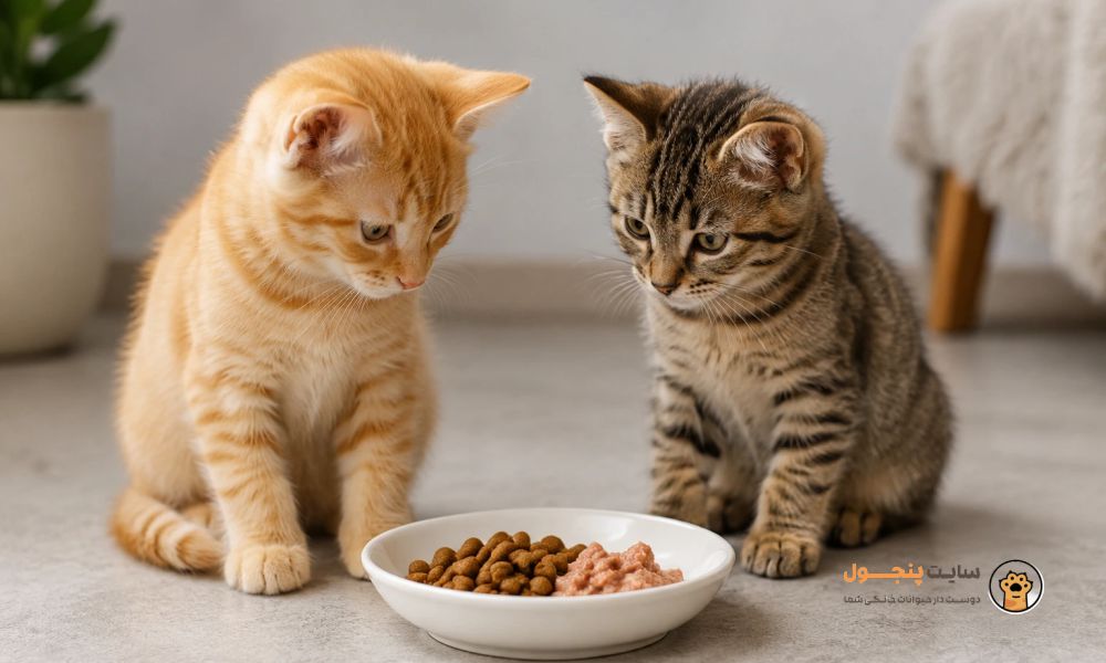 غذای بچه گربه خانگی و خیابانی 1 ماهه و 2 ماهه + برنامه غذایی